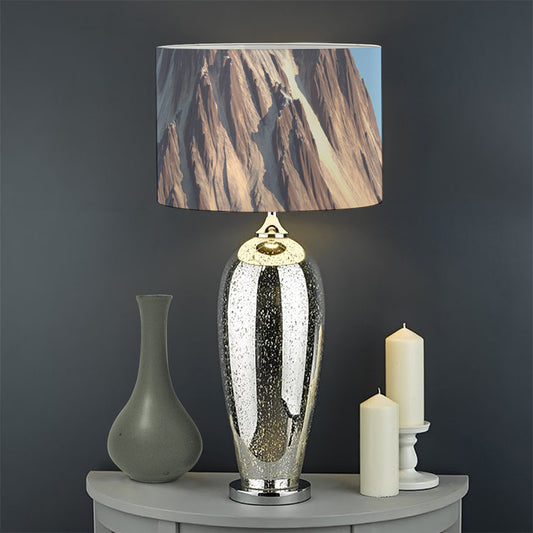 Volcanic Mountain Print Drum Lamp Shade