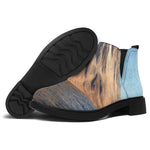 Volcanic Mountain Print Flat Ankle Boots