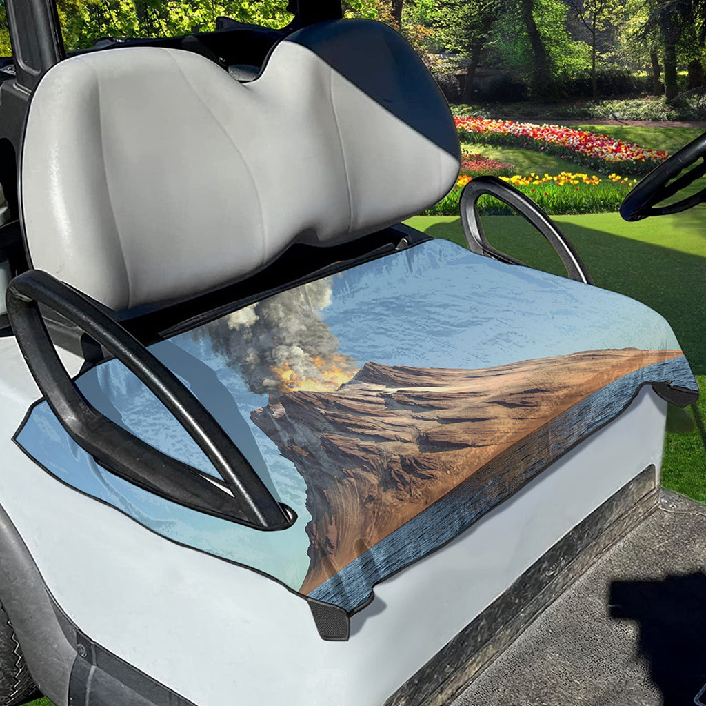 Volcanic Mountain Print Golf Cart Seat Cover