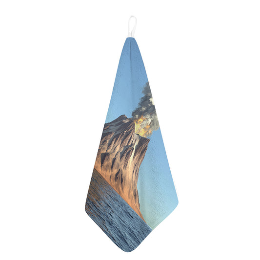 Volcanic Mountain Print Hand Towel
