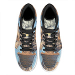 Volcanic Mountain Print High Top Leather Sneakers