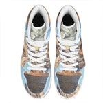 Volcanic Mountain Print High Top Leather Sneakers