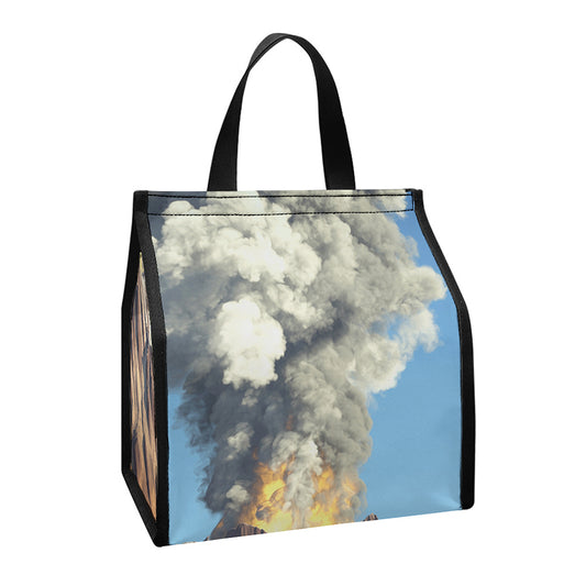 Volcanic Mountain Print Insulated Lunch Tote