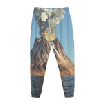 Volcanic Mountain Print Jogger Pants