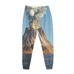 Volcanic Mountain Print Jogger Pants