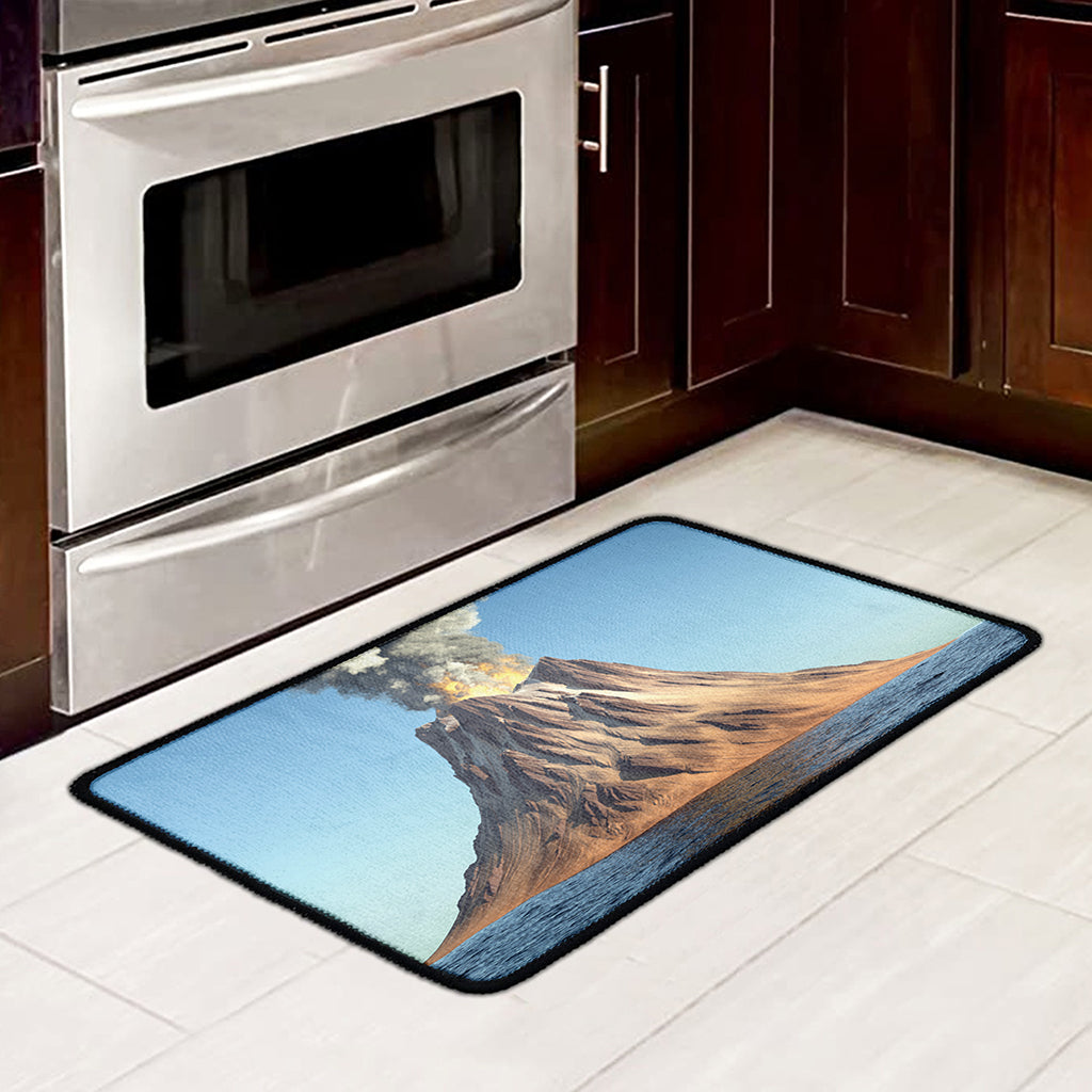 Volcanic Mountain Print Kitchen Mat