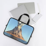 Volcanic Mountain Print Laptop Sleeve With Handle