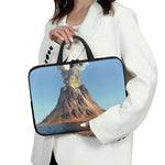 Volcanic Mountain Print Laptop Sleeve With Handle