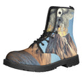 Volcanic Mountain Print Lace-Up Boots