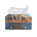 Volcanic Mountain Print Leather Tissue Box Cover