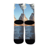 Volcanic Mountain Print Long Socks