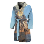 Volcanic Mountain Print Men's Bathrobe