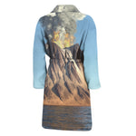 Volcanic Mountain Print Men's Bathrobe