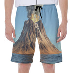 Volcanic Mountain Print Men's Beach Shorts