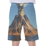 Volcanic Mountain Print Men's Beach Shorts