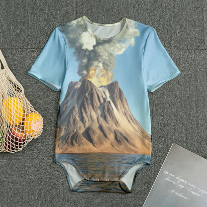 Volcanic Mountain Print Men's Bodysuit