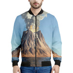Volcanic Mountain Print Men's Bomber Jacket