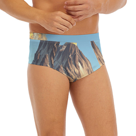 Volcanic Mountain Print Men's Briefs