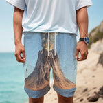 Volcanic Mountain Print Men's Cargo Shorts
