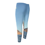 Volcanic Mountain Print Men's Compression Pants