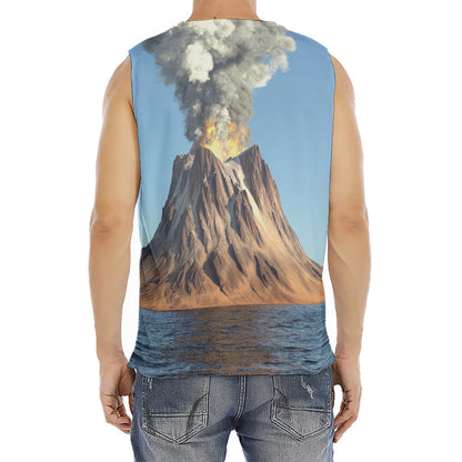 Volcanic Mountain Print Men's Fitness Tank Top
