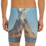 Volcanic Mountain Print Men's Long Boxer Briefs