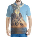 Volcanic Mountain Print Men's Polo Shirt