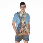 Volcanic Mountain Print Men's Rompers