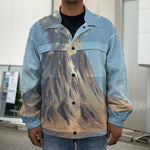 Volcanic Mountain Print Men's Shirt Jacket