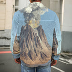 Volcanic Mountain Print Men's Shirt Jacket