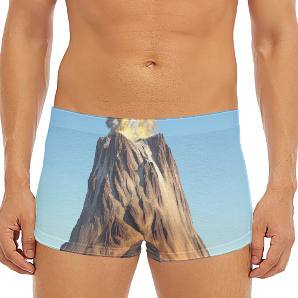 Volcanic Mountain Print Men's Short Boxer Briefs