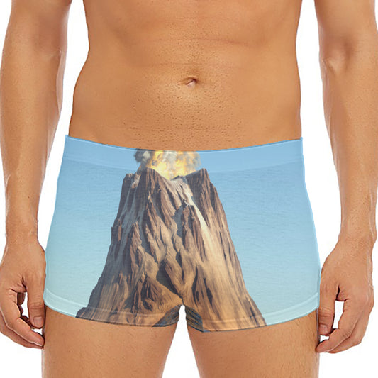 Volcanic Mountain Print Men's Short Boxer Briefs
