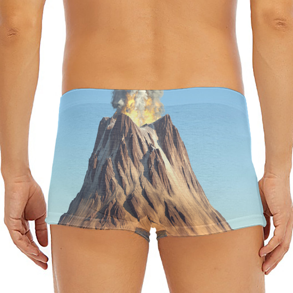 Volcanic Mountain Print Men's Short Boxer Briefs