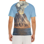 Volcanic Mountain Print Men's Short Sleeve Rash Guard