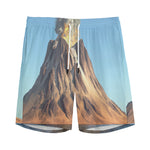 Volcanic Mountain Print Men's Sports Shorts