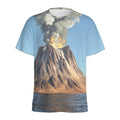 Volcanic Mountain Print Men's Athletic T-Shirt