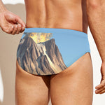 Volcanic Mountain Print Men's Swim Briefs