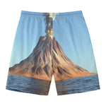 Volcanic Mountain Print Men's Swim Trunks