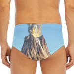 Volcanic Mountain Print Men's Triangle Swim Briefs