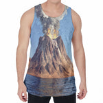Volcanic Mountain Print Men's Velvet Tank Top
