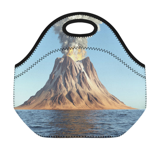 Volcanic Mountain Print Neoprene Lunch Bag