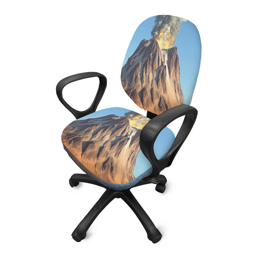 Volcanic Mountain Print Office Chair Cover
