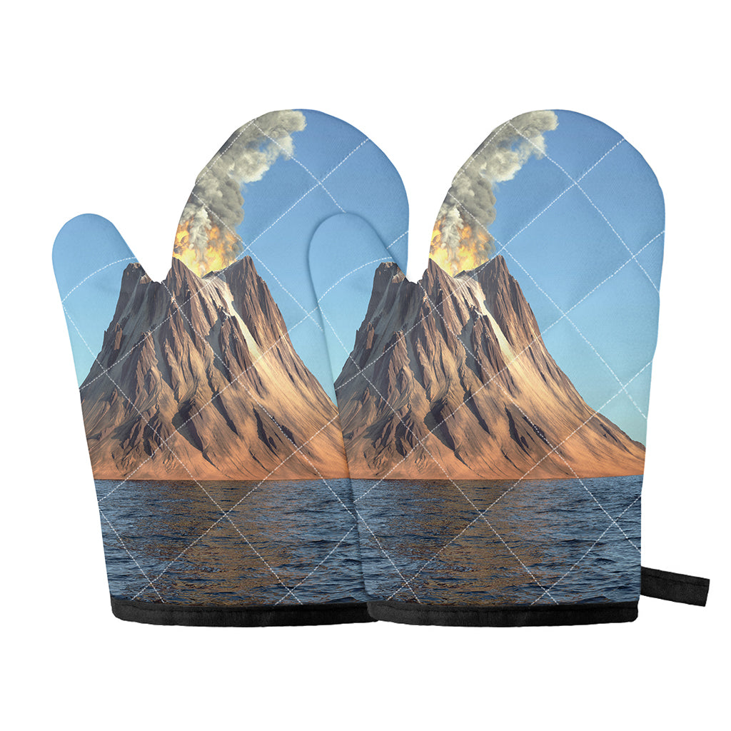Volcanic Mountain Print Oven Mitts