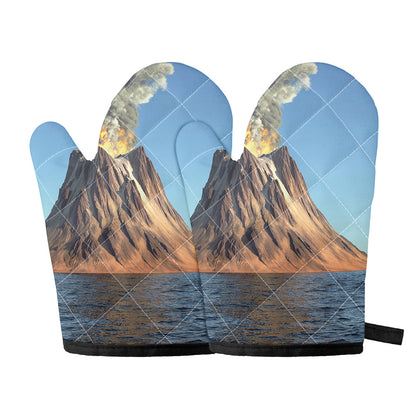Volcanic Mountain Print Oven Mitts
