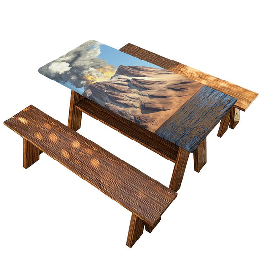 Volcanic Mountain Print Picnic Table Cover
