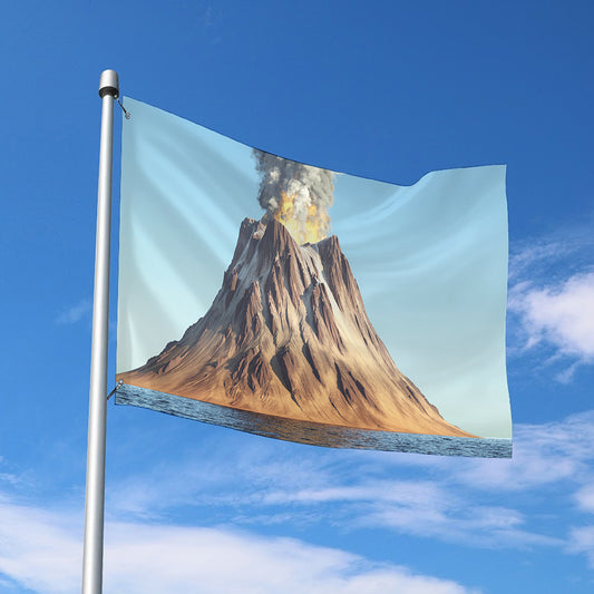 Volcanic Mountain Print Polyester Flag