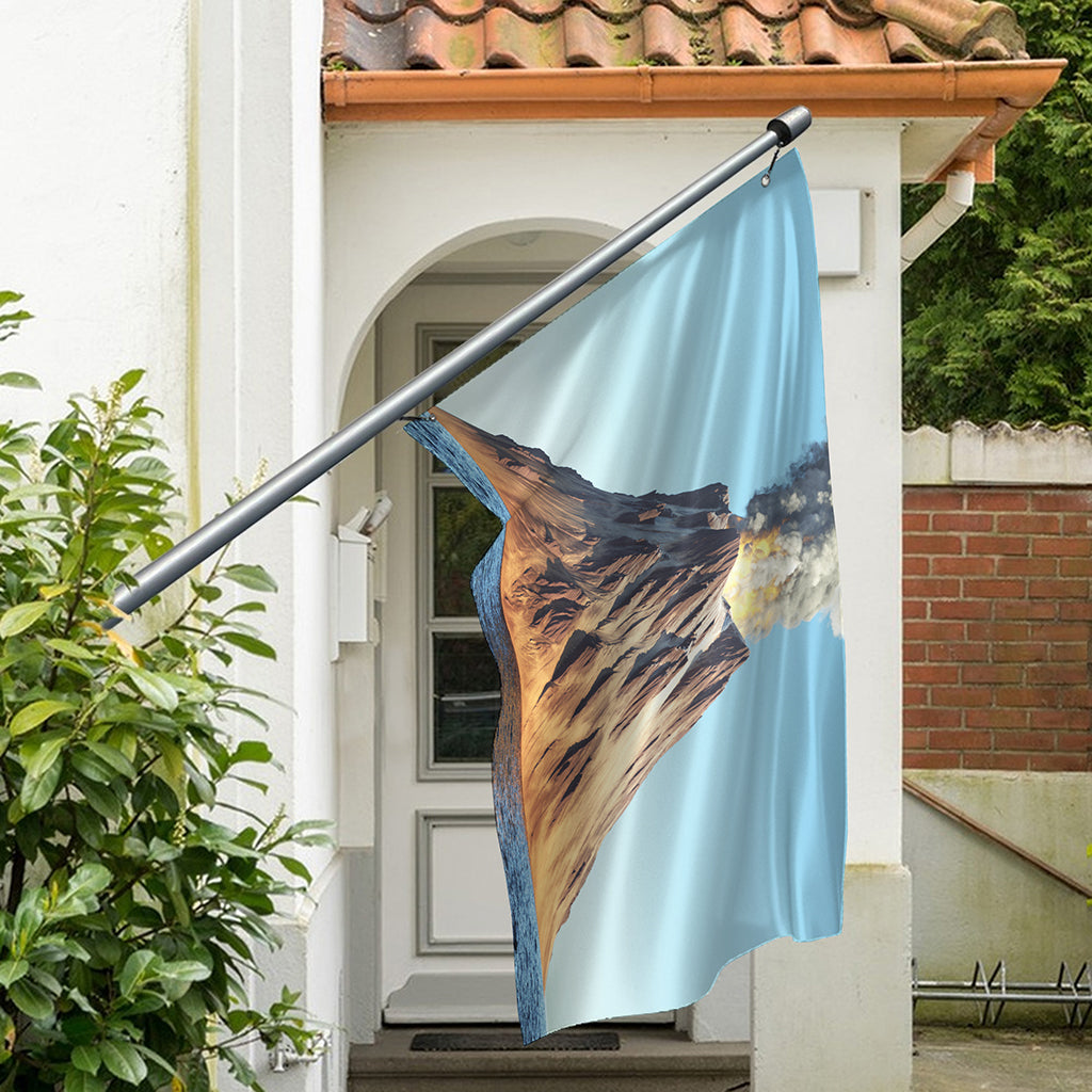 Volcanic Mountain Print Polyester Flag