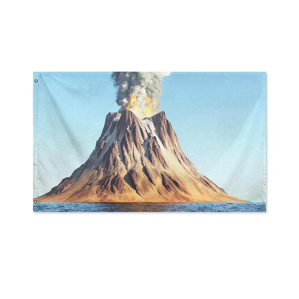 Volcanic Mountain Print Polyester Flag