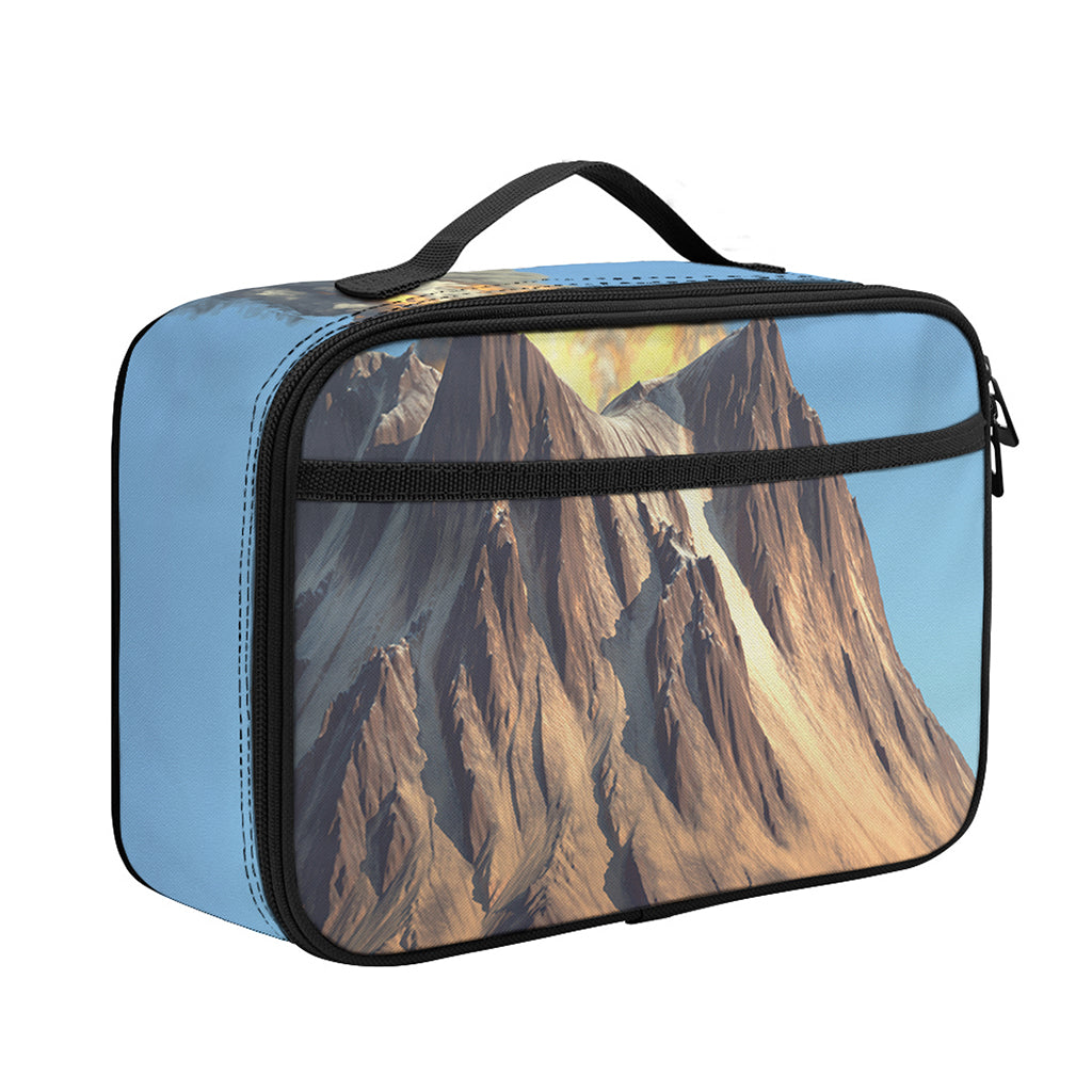 Volcanic Mountain Print Portable Lunch Bag