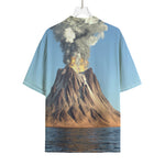 Volcanic Mountain Print Rayon Hawaiian Shirt